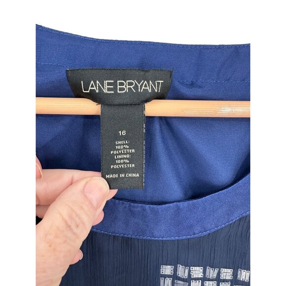 Lane Bryant Top Shirt Blouse Womens size 16 Sequins Layered Cocktail Side Zip - Picture 2 of 9